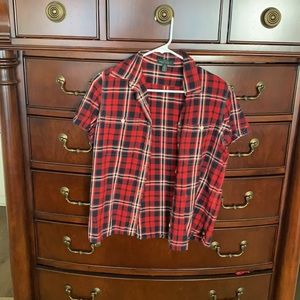Ralph Lauren vintage polo flannel red white and blue size women’s medium